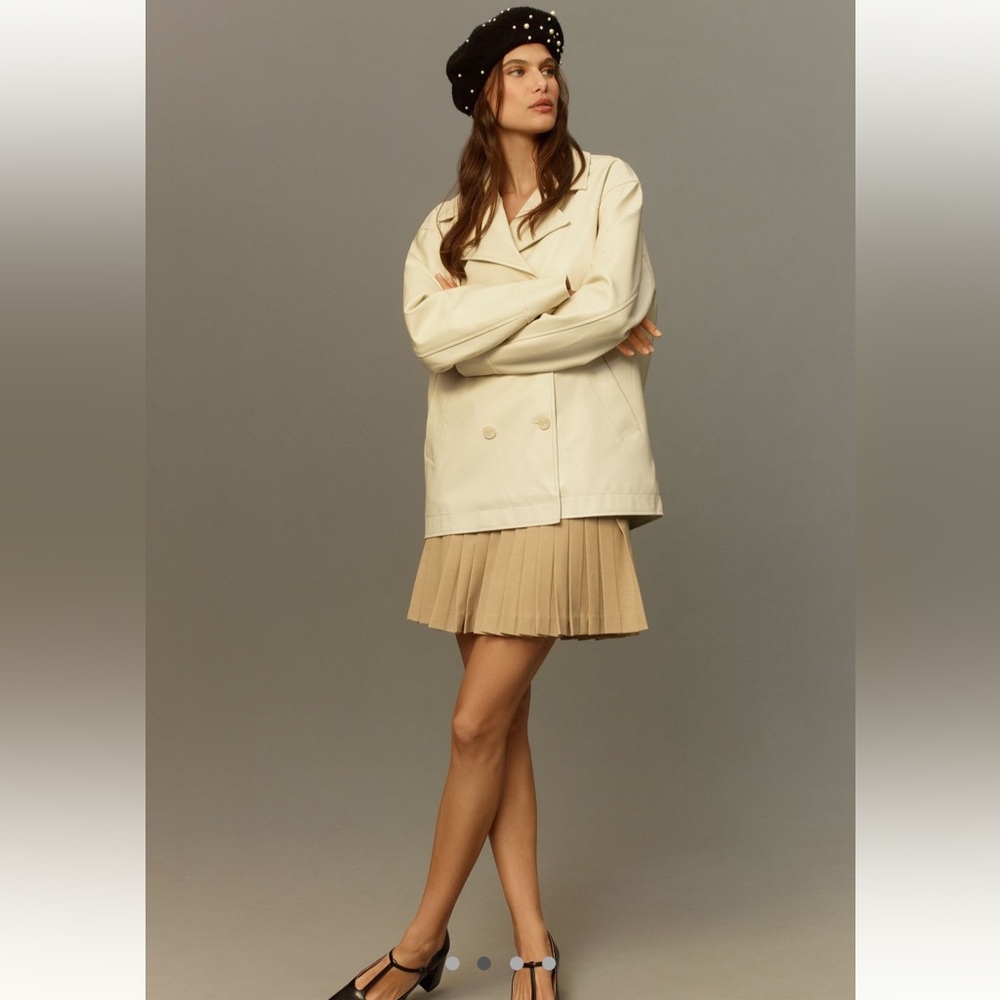Anthropologie Maeve Faux Leather Cocoon Blazer - Picture 11 of 13